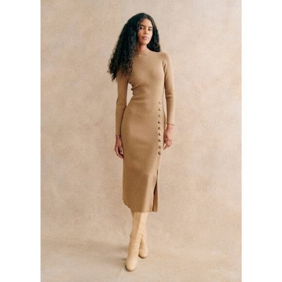 Sezane Harper Dress Light Camel - S - Picture 1 of 7
